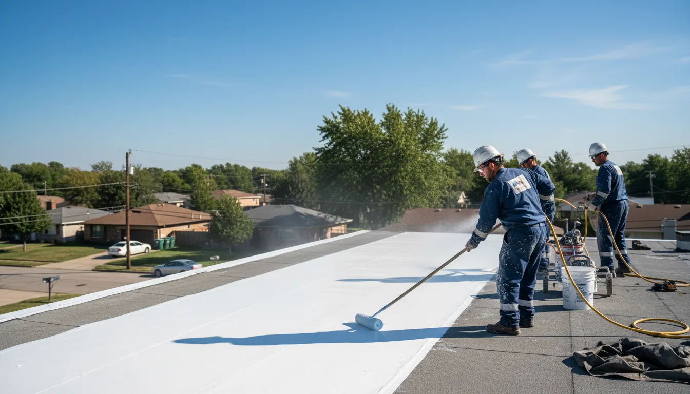 Commercial roof coating in Steger, IL near me